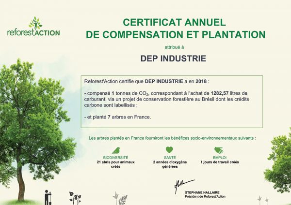 DEP s'engage pour l'environnement !